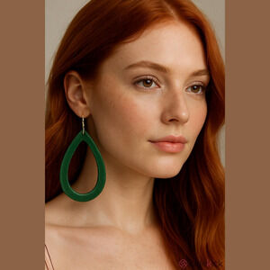 Hand Crafted Emerald Green Teardrop Earrings